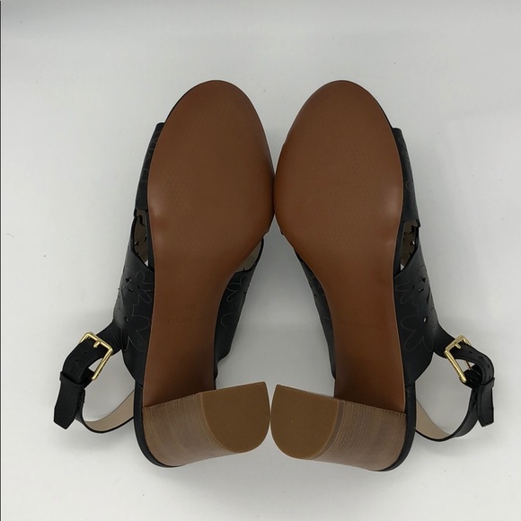 Cole Hana Black Open Toe Wedges Size 9B - Picture 3 of 3
